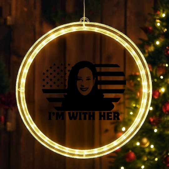 I m With Her 2024 President Kamala Harris LED Christmas Window Lights