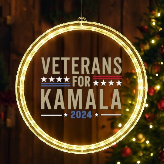 Veterans For Kamala Harris 2024 Election LED Christmas Window Lights