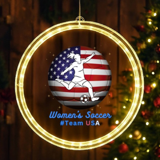 Women's Soccer #Team USA - watch women's sports LED Christmas Window Lights