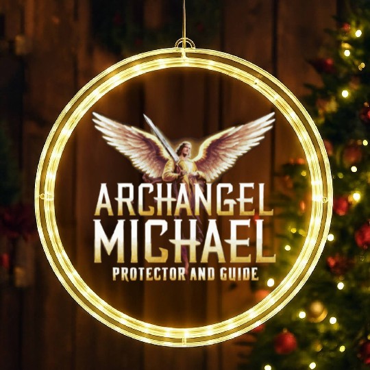 Archangel Michael Catholic Christianity Angel LED Christmas Window Lights