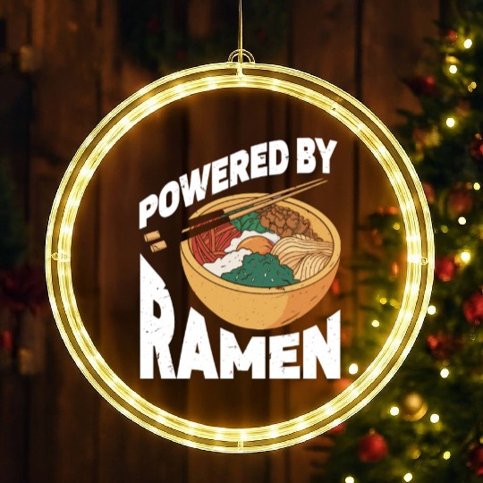 Powered By Ramen Anime Japanese Soup Cup Noodle LED Christmas Window Lights
