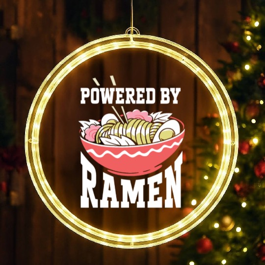 Powered By Ramen Anime Japanese Soup Cup Noodle LED Christmas Window Lights