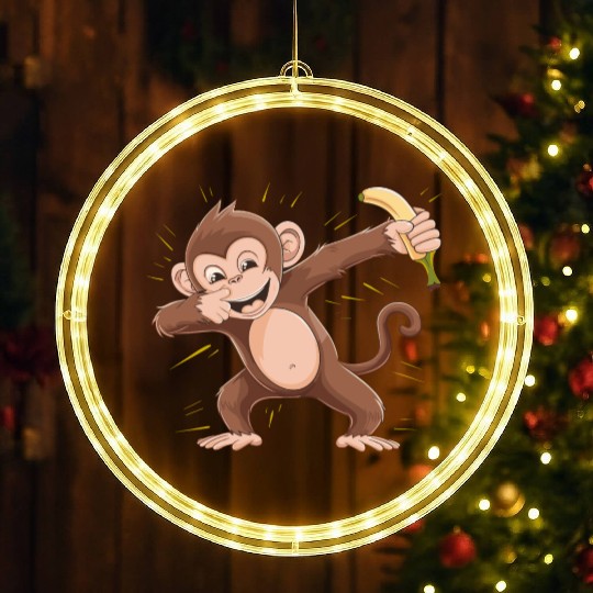 Cute Monkey for Kids for a Kid LED Christmas Window Lights