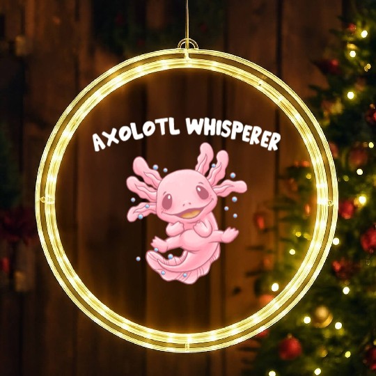 Axolotl Whisperer Salamander Animal Lover Amphibia LED Christmas Window Lights