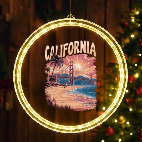 CALIFORNIA GOLDEN GATE BRIDGE BAY AREA LED Christmas Window Lights