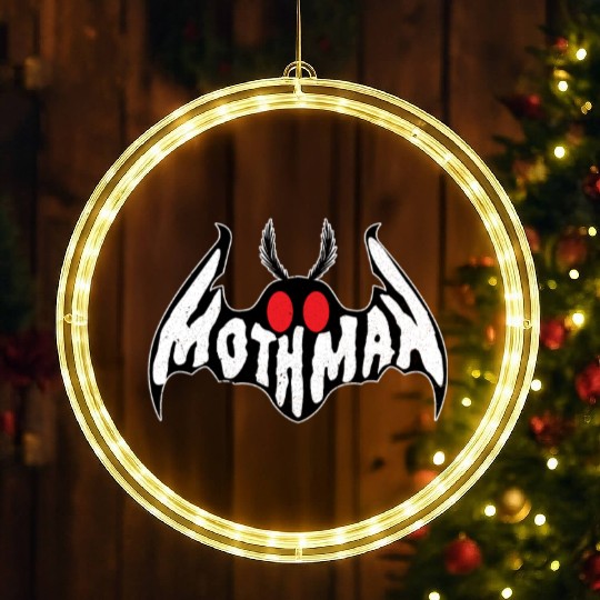 Mothman Monster Creepy Cryptid LED Christmas Window Lights