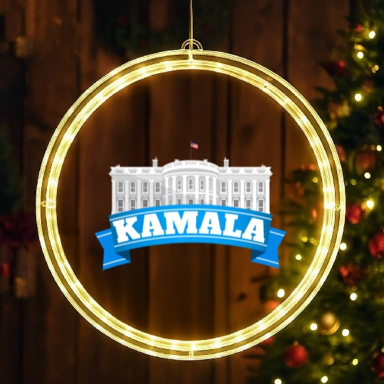 Kamala Harris 2024 For President White House LED Christmas Window Lights