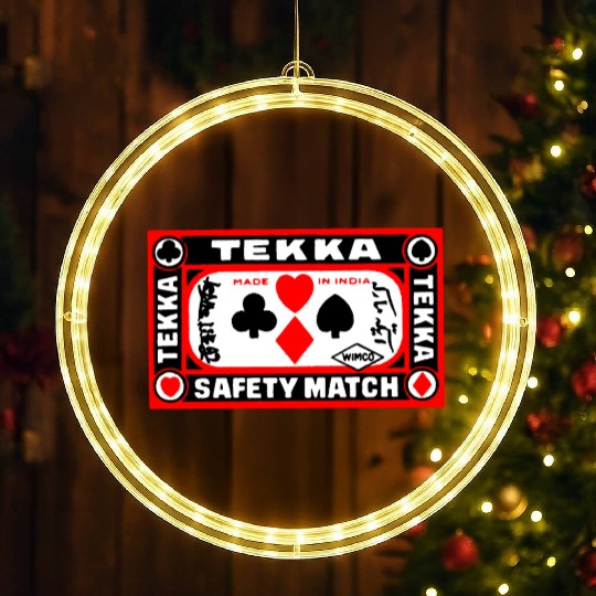 Indian Safety Matches Matchbox Art Suits of Poker LED Christmas Window Lights