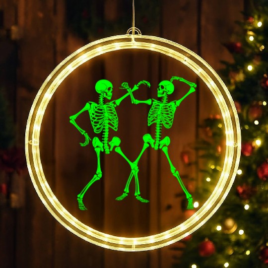 Dancing Skeletons Dance Challenge Halloween LED Christmas Window Lights