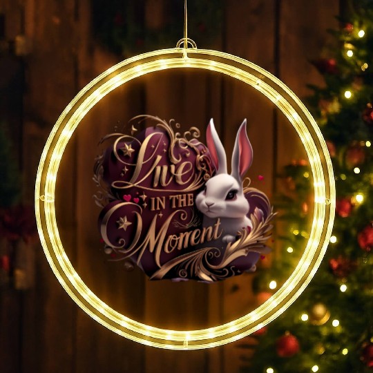 Live in the Moment,Present Life LED Christmas Window Lights