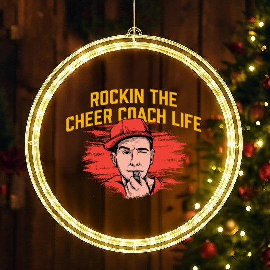 Rockin the Cheer Coach Funny Cheerleading Humor LED Christmas Window Lights
