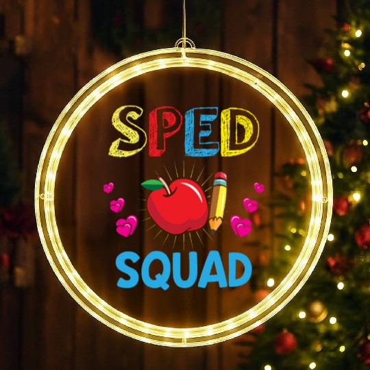 Sped Teacher special education teacher quad LED Christmas Window Lights