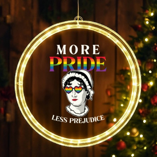 LGBT More Pride Less Prejudice Rainbow Gay Pride LED Christmas Window Lights