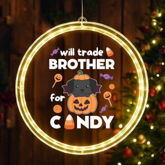 Labrador Halloween Trade Brother For Candy LED Christmas Window Lights