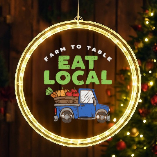 Farmers Market I Eat Local I Organic Food LED Christmas Window Lights