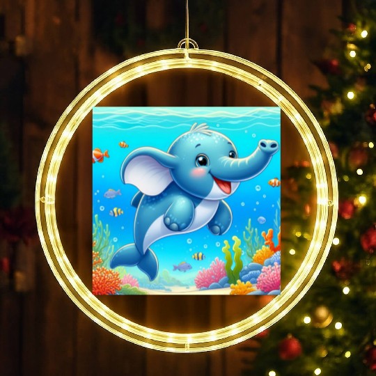 The elephant-dolphin LED Christmas Window Lights
