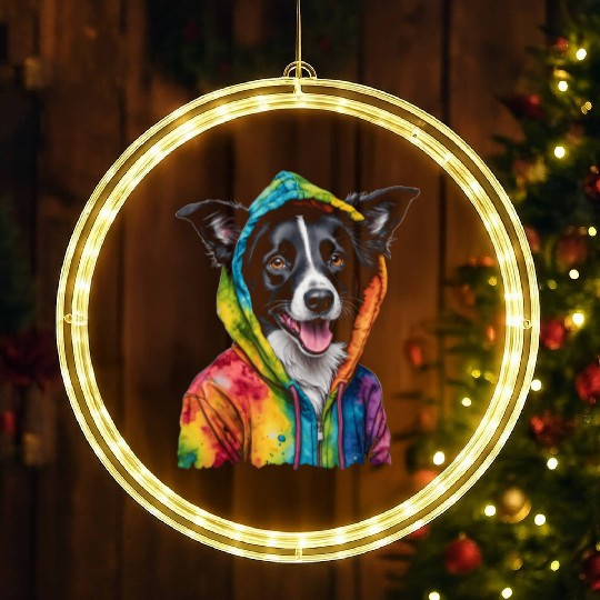 Border Collie LED Christmas Window Lights Dog Colorful Funny Animal Pri
