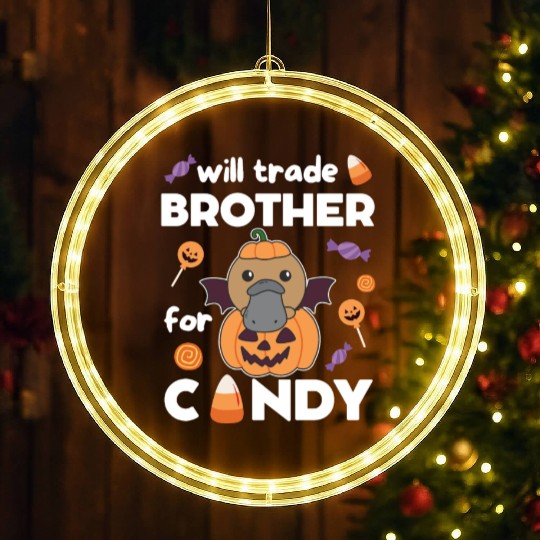 Platypus Halloween Trade Brother For Candy LED Christmas Window Lights