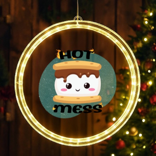 Hot Mess Kawaii S'more Meme LED Christmas Window Lights