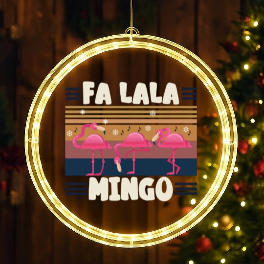 Candy Cane Flamingoes Fa La La MINGO Flamingo LED Christmas Window Lights