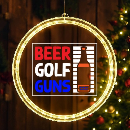 Beer Golf Guns LED Christmas Window Lights