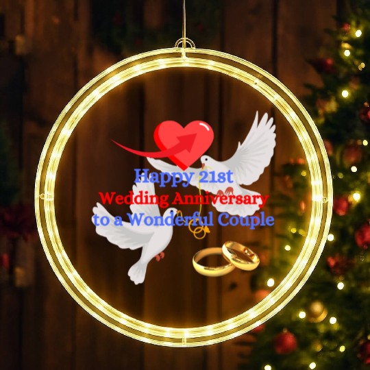 Wedding Anniversary 21st LED Christmas Window Lights