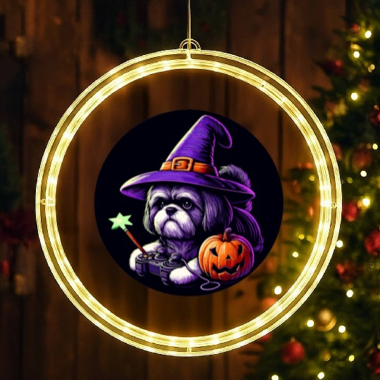 Dog lovers and gamers love fantasy Halloween LED Christmas Window Lights