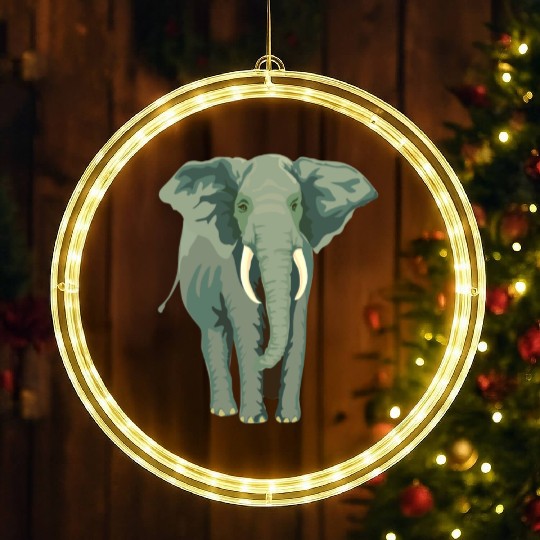 Elephant Face Funny LED Christmas Window Lights - Funny Animal Face Lover