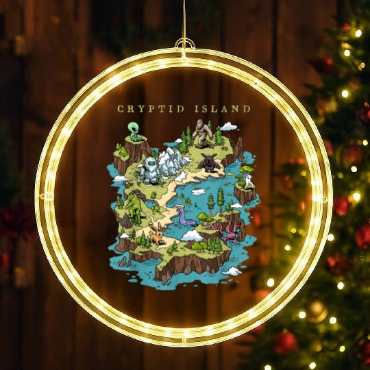 Cryptid Bigfoot Loch Ness Monster Mothman Jersey LED Christmas Window Lights