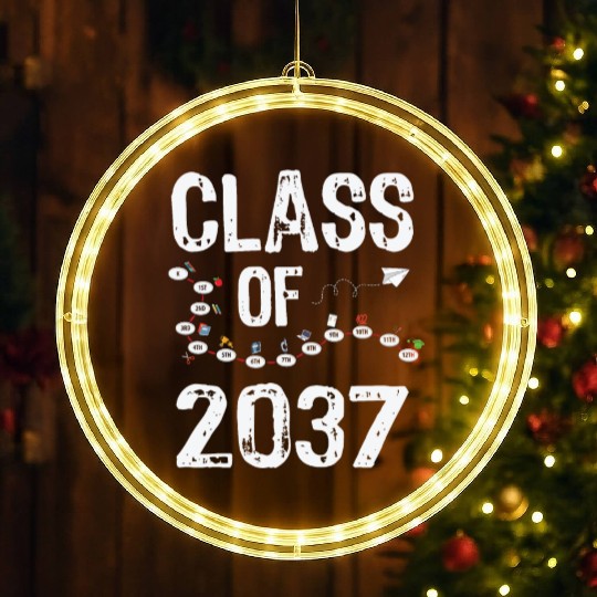 Funny Class of 2037 Grow With Me Back To School LED Christmas Window Lights