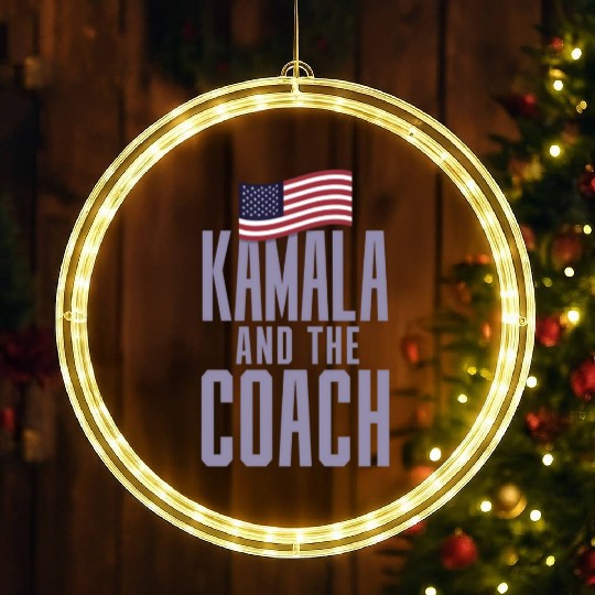 Kamala and the Coach 2024: Support the Future LED Christmas Window Lights