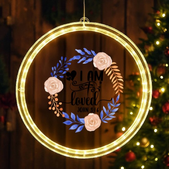So Loved John 3:16 Love Jesus Christian Christmas LED Christmas Window Lights