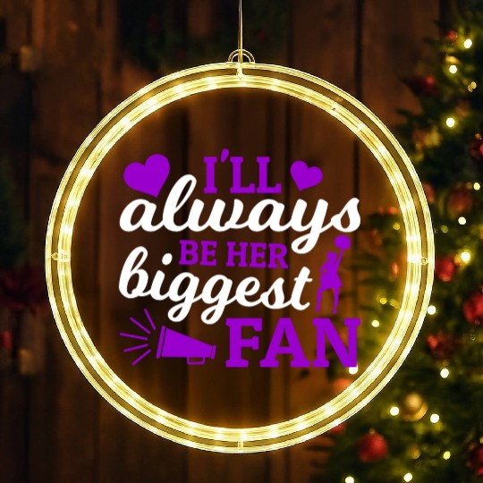 Always Her Fan Cheer Mom Cheerleading Mother's Day LED Christmas Window Lights