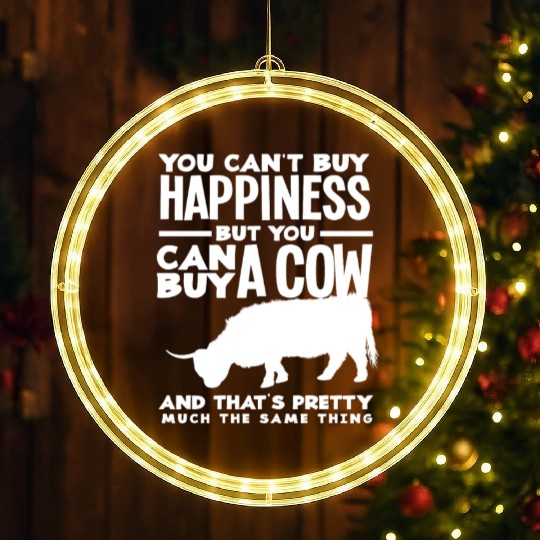 You Can't Buy Happiness But A Highland Cow LED Christmas Window Lights
