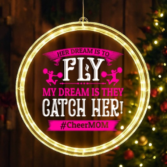Dream Cheer Mom Cheerleading Mommy Mother's Day LED Christmas Window Lights