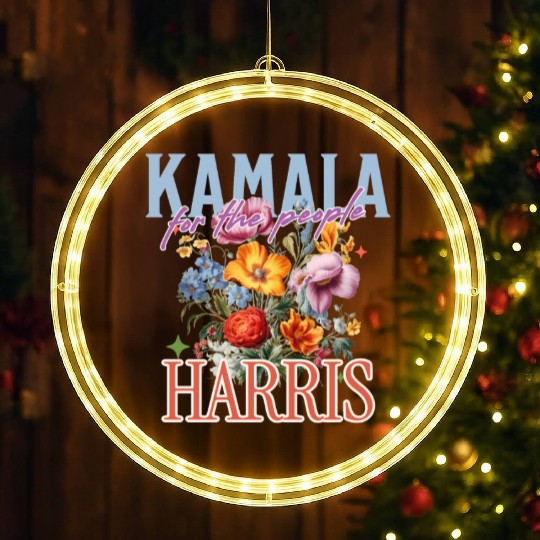 kamala harris floral vintage flowers LED Christmas Window Lights