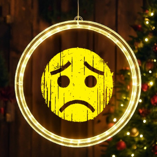 Depressed Emoticon LED Christmas Window Lights