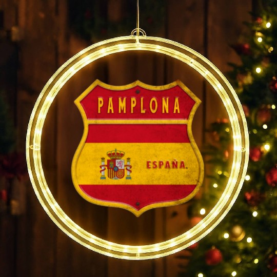 Pamplona Spain coat of arms flag LED Christmas Window Lights