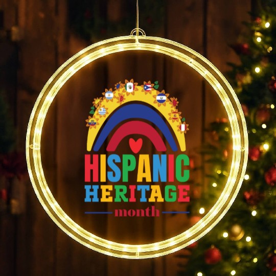 Hispanic heritage month flags colorful rainbow col LED Christmas Window Lights