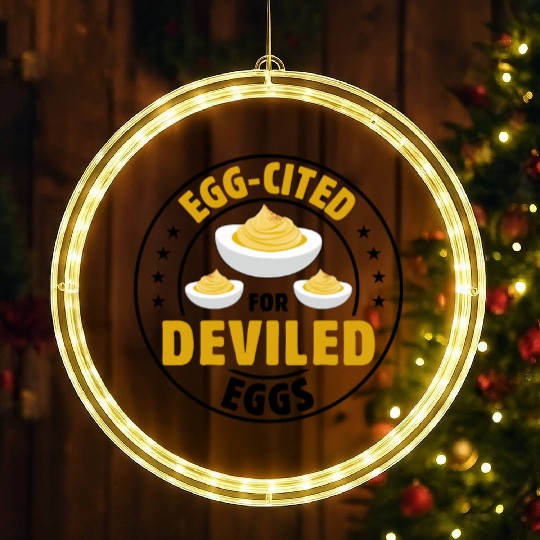 Funny Deviled Eggs Designs For Deviled Egg Lover LED Christmas Window Lights