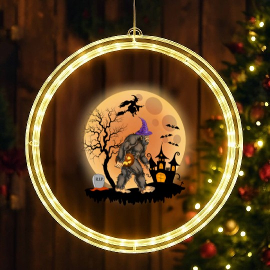 Sasquatch Halloween Trick-or-Treat Pumpkin LED Christmas Window Lights