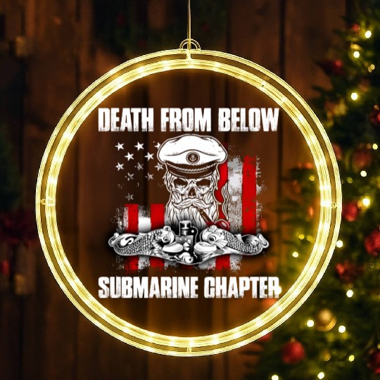 Death From Below Submarine Chapter Patriotic LED Christmas Window Lights