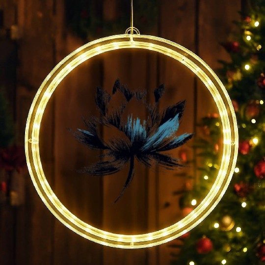Modern Lotus with Brushstroke Effect 1 LED Christmas Window Lights