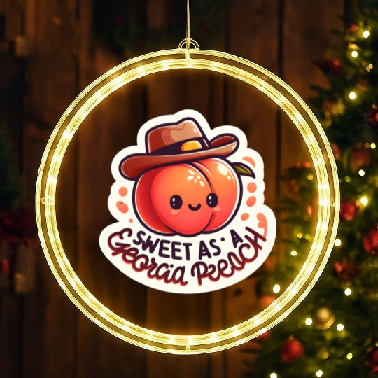 Sweet as a Georgia Peach Sticker LED Christmas Window Lights