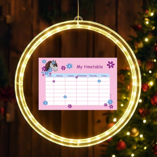 Timetable for Kids - Pony Flowers pink LED Christmas Window Lights