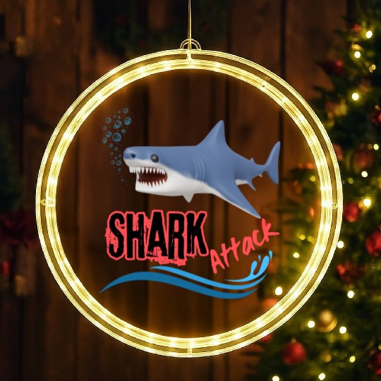 A different unique colorful shark attack design LED Christmas Window Lights