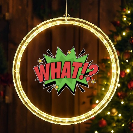 What!? Retro Comic Pop Art Surprise LED Christmas Window Lights