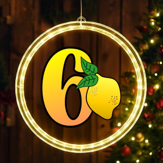 Number 60th Birthday - Lemon LED Christmas Window Lights