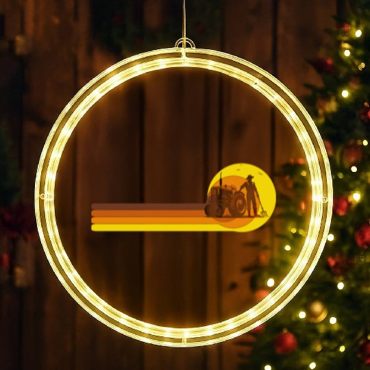 Farmer Agriculture Farm birthdays 70s Years LED Christmas Window Lights