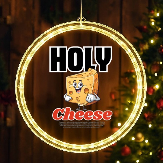 Cheese Lover's LED Christmas Window Lights! Funny Cheese Graphic LED Christmas Window Lights